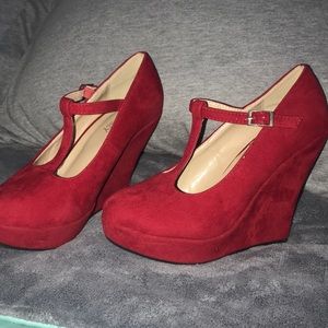 Red wedged- Heels